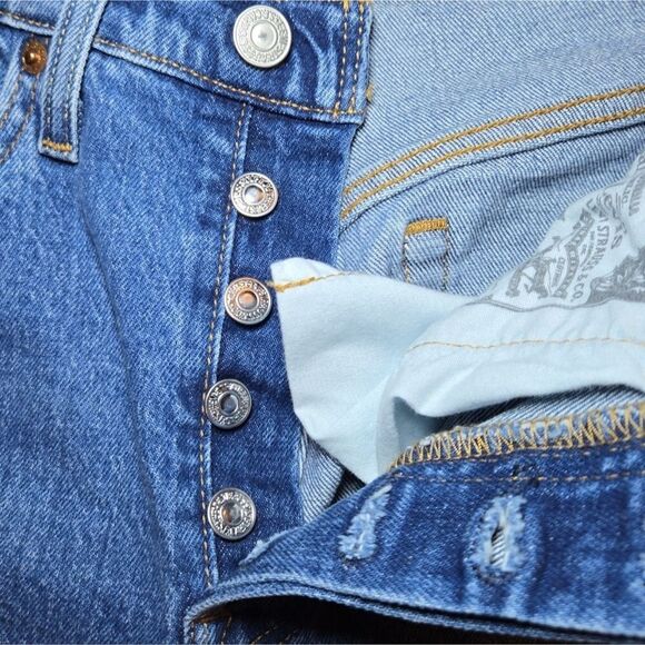 Levi’s 501 Skinny Women’s Jeans Size 27 28 High Rise Button Fly Denim - Picture 4 of 8